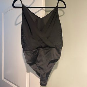 Zara Pleated Black Body Suit M